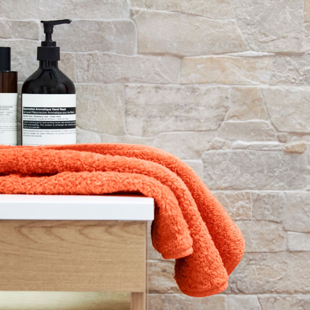 Super Pile Cotton Hand Towel - Orange | George Street Linen