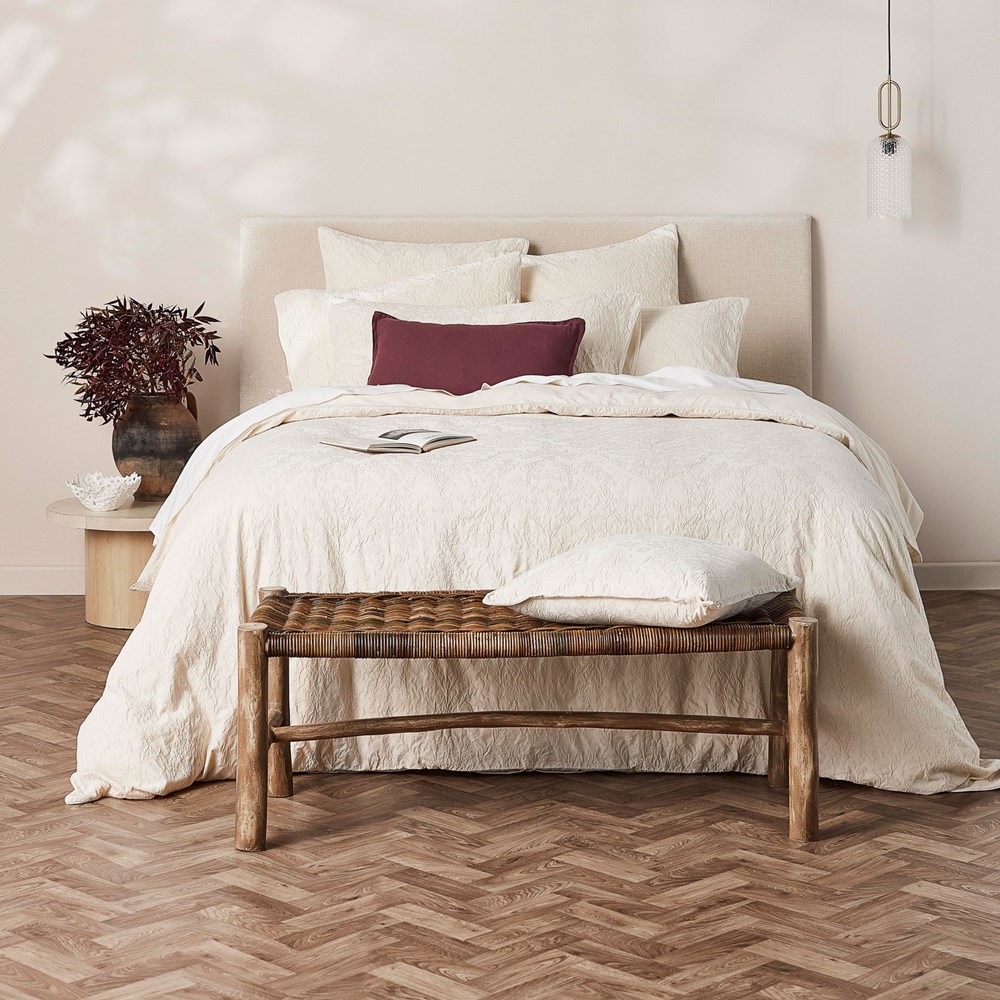 Isabella Cotton Damask Duvet Cover - Sand | George Street Linen