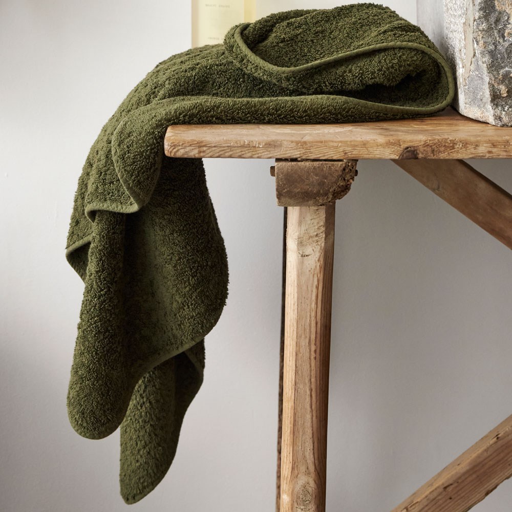Super Pile Cotton Bath Sheet - Olive | George Street Linen