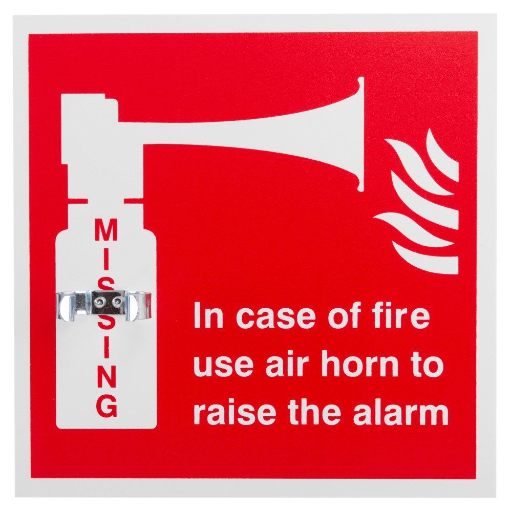 Emergency Air Horn Sign with Bracket