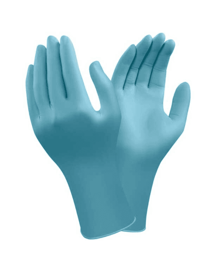 Ansell TouchNTuff 92-665 Blue Nitrile PF Disposable Examination Gloves - Box of 100