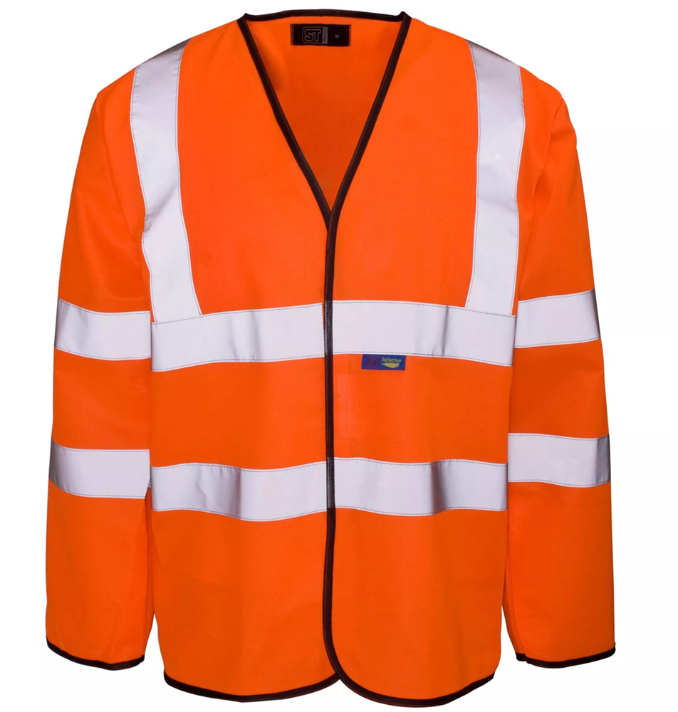 Supertouch Hi-Vis Long Sleeve Velcro Vest