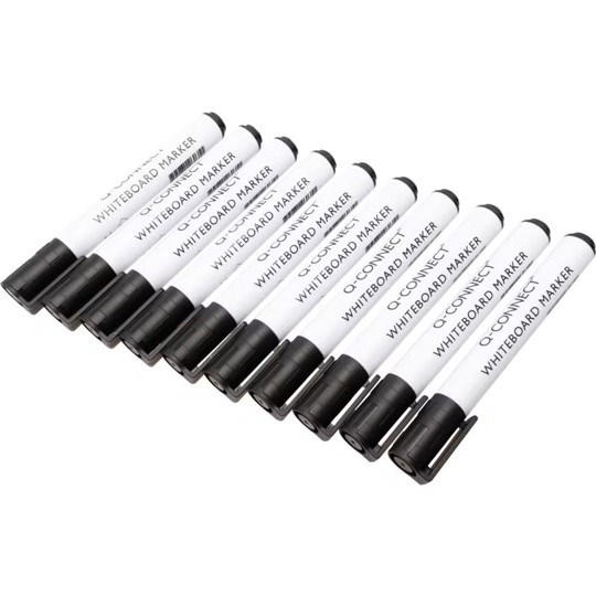 DryWipe Marker Pen Black (Pack of 10)