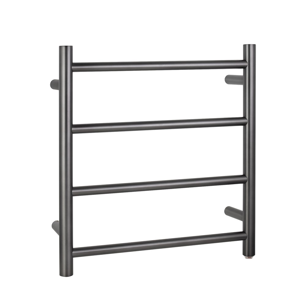 Brushed Gunmetal Heated Towel Rack 4 Bars