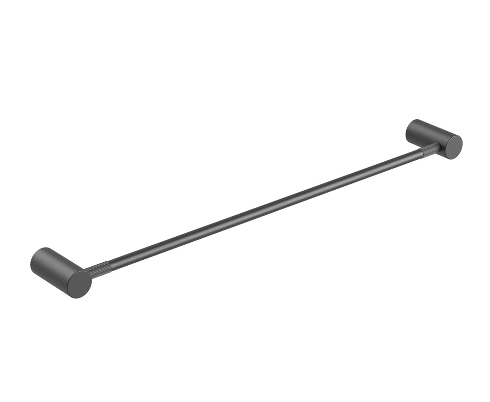 CADDENCE - 600mm Brushed Gunmetal Single Towel Rail - Image 2