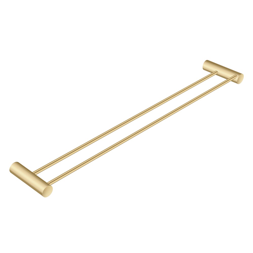 600mm Brushed Brass Double Towel Rail