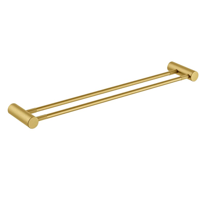 CADDENCE - 800mm Brushed Brass Double Towel Rail