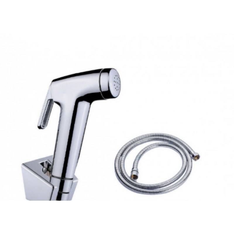 Round Chrome ABS Toilet Bidet Spray Kit with Stainless Steel Hose