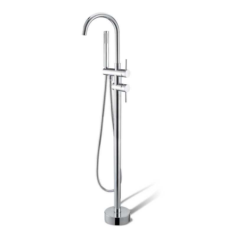 Chrome Freestanding Tap with Handheld Shower