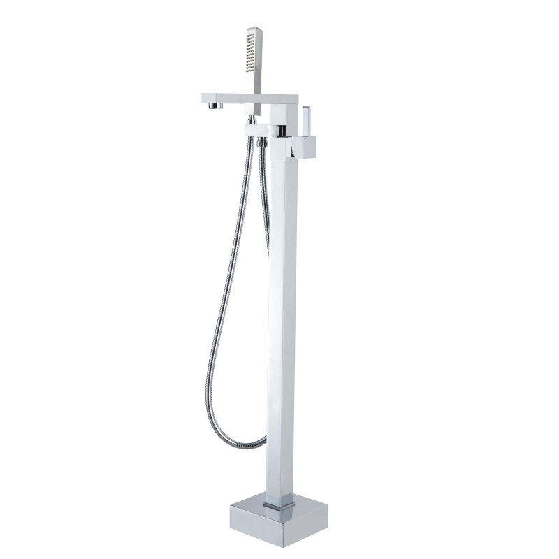 Chrome Freestanding Tap with Handheld Shower