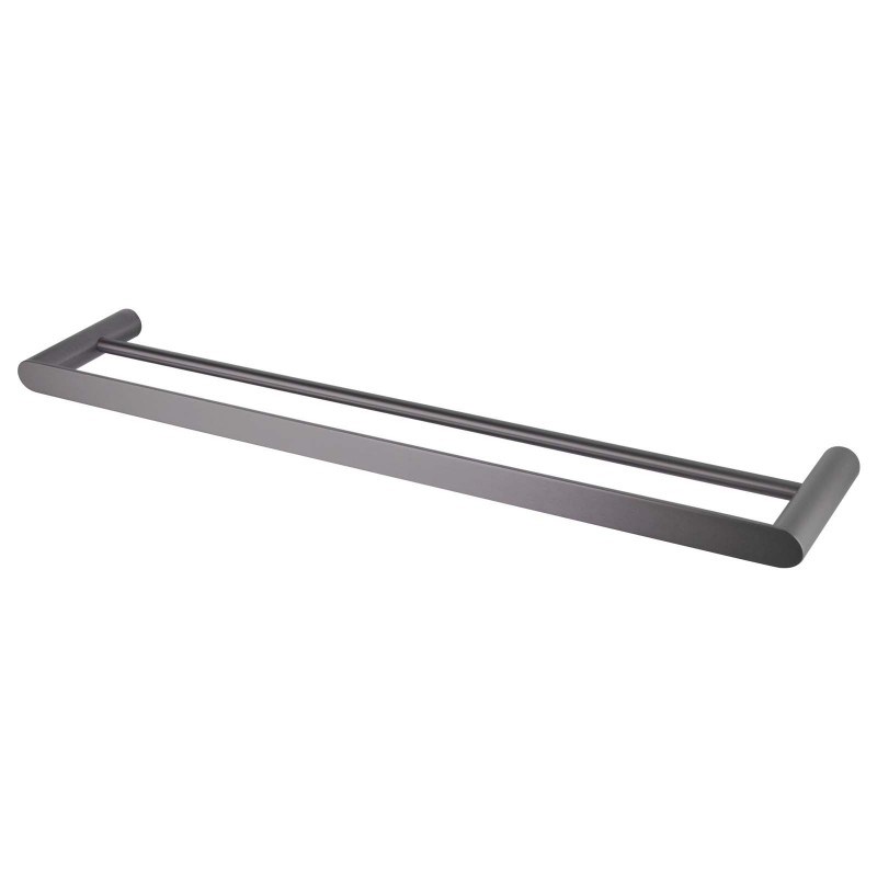 RUSHY - 600mm Gunmetal Double Towel Rail