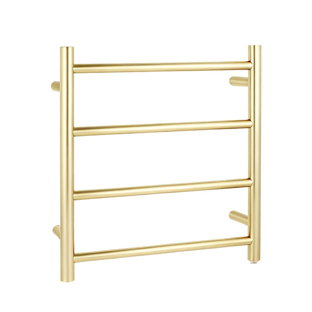 Light Brushed Brass Heated Towel Rack 4 Bars