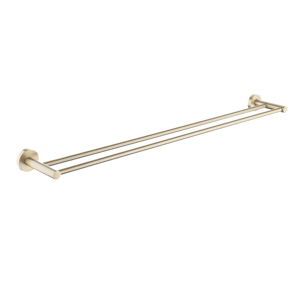 LUCID PIN - Light Brused Brass Cuttable Double Towel Rail - Image 3