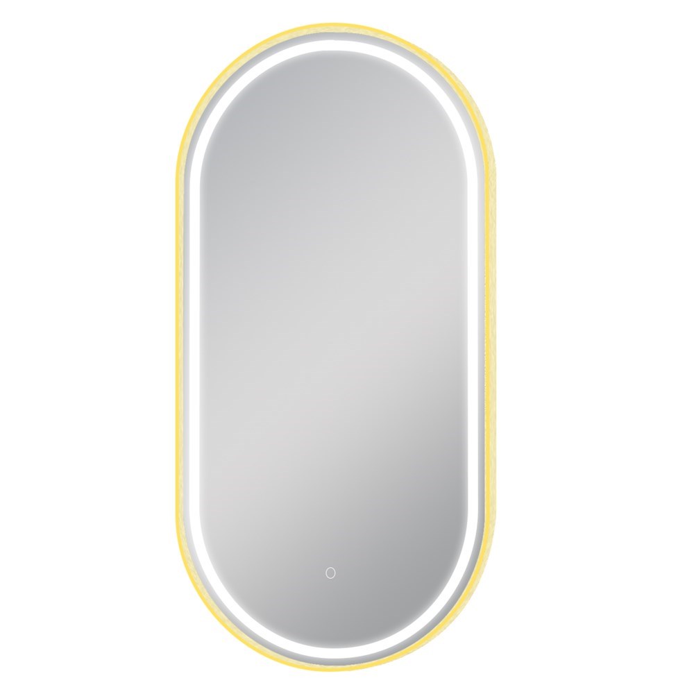 500x1000mm Matte Brushed Gold Framed LED Dressing Mirror