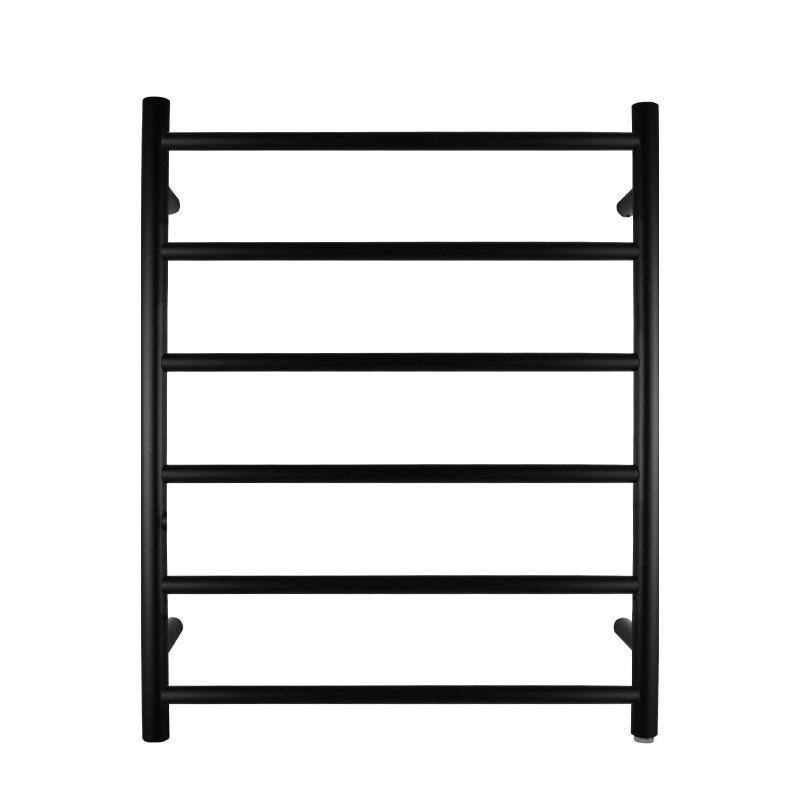 Black Heated Towel Rack 6 Bars