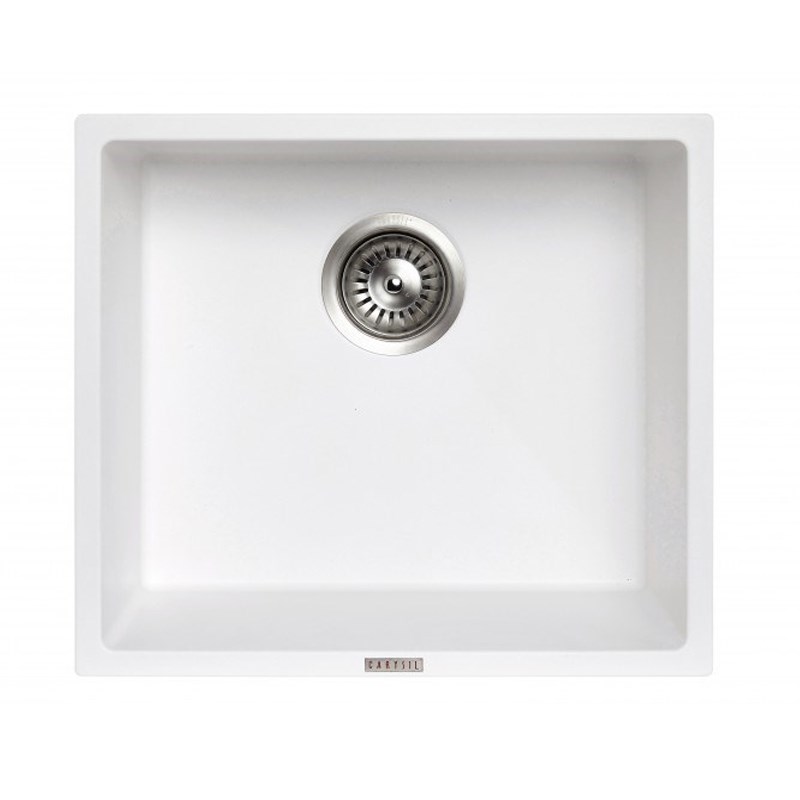 457x406mm White Carysil Granite Single Bowl Kitchen Sink