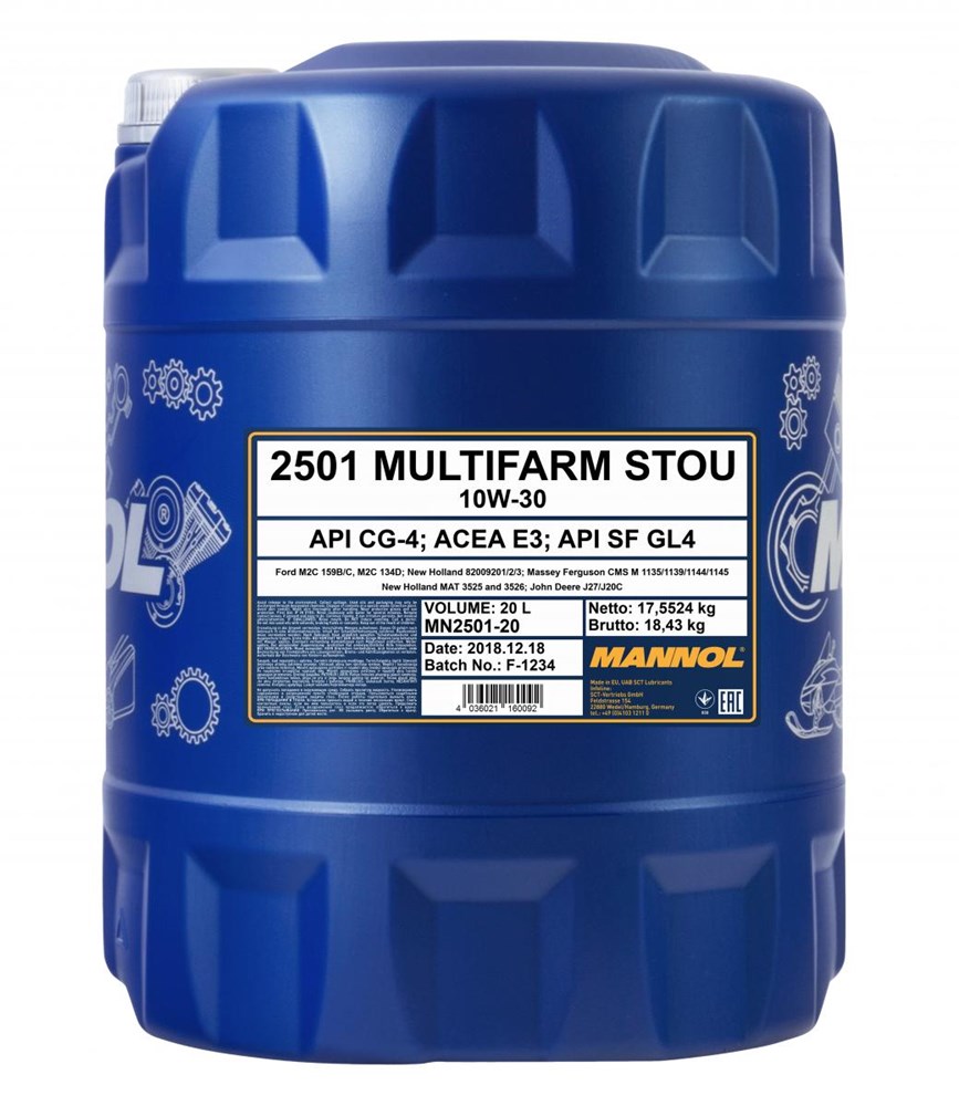 MANNOL 2501 20L MULTIFARM STOU SAE 10W-30