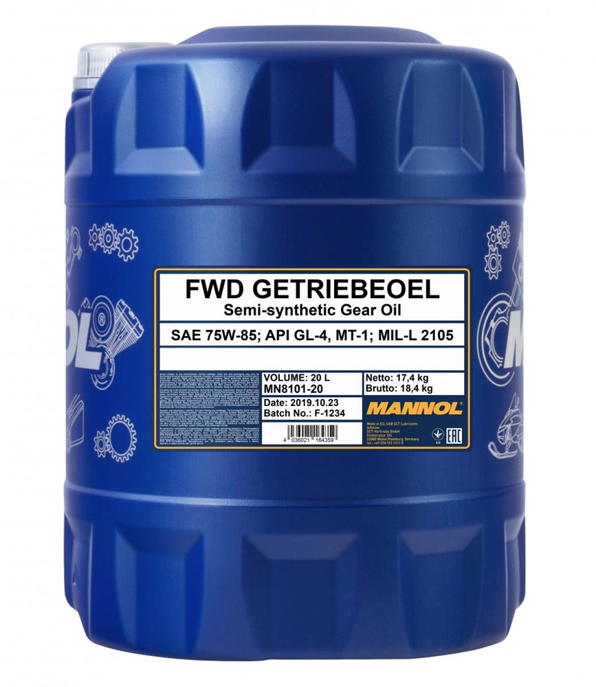MANNOL 8101 20L Getriebeoel 75W-85 API GL 4 FWD