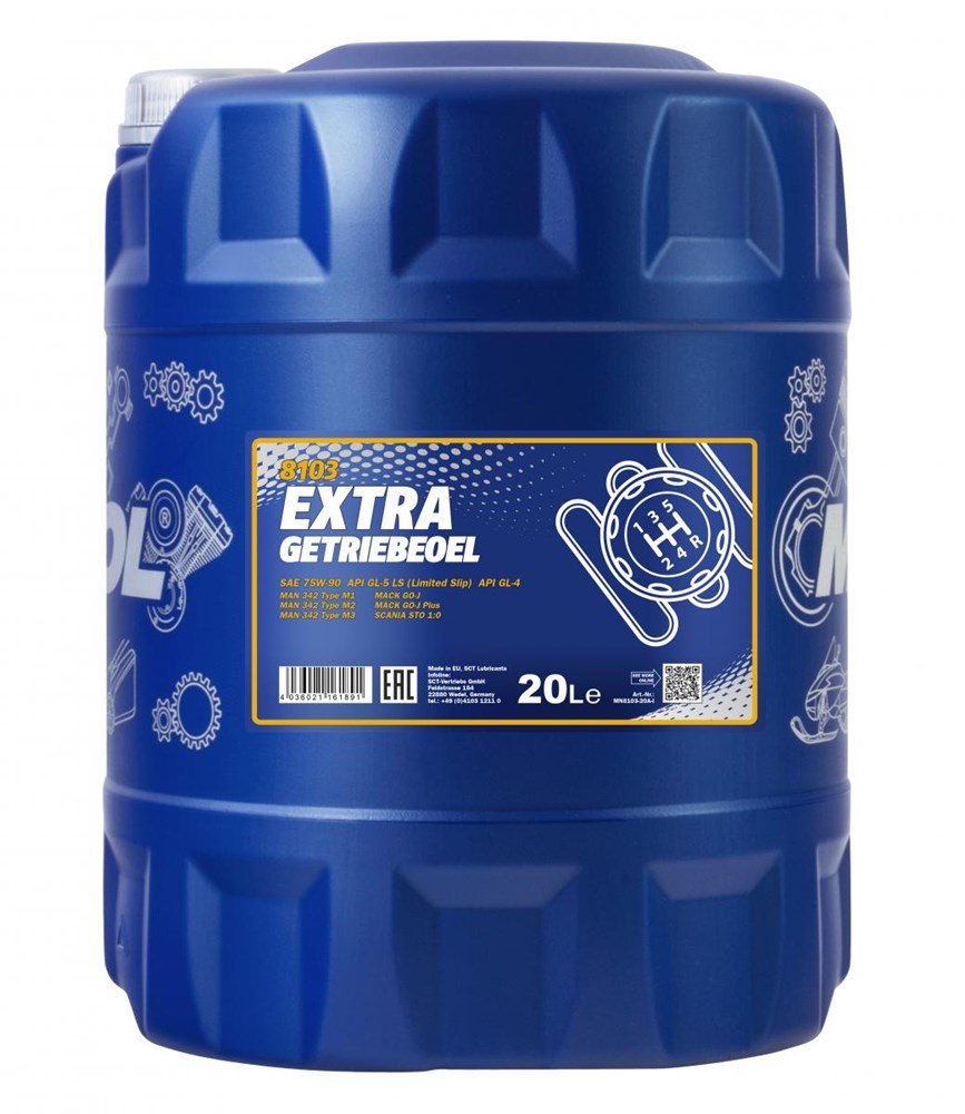MANNOL 8103 20L Extra Getriebeoel 75W-90 API GL 4/GL 5 LS