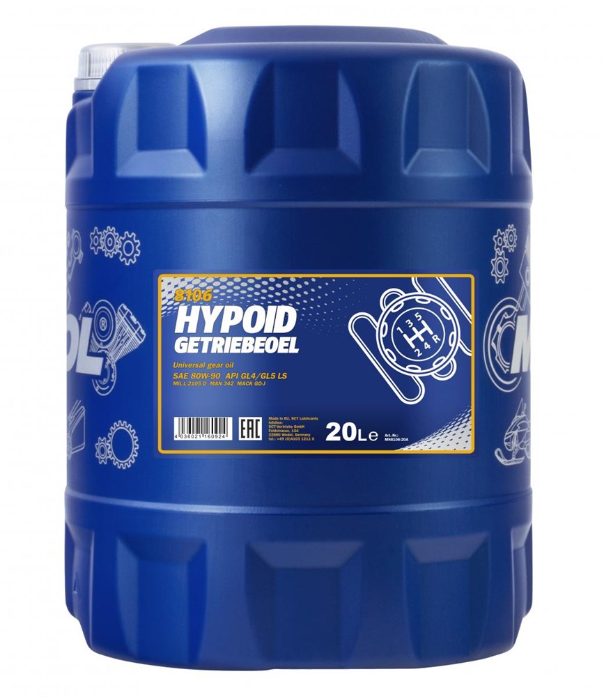 MANNOL 8106 20L HYPOID GETRIEBEOEL 80W-90 API GL5