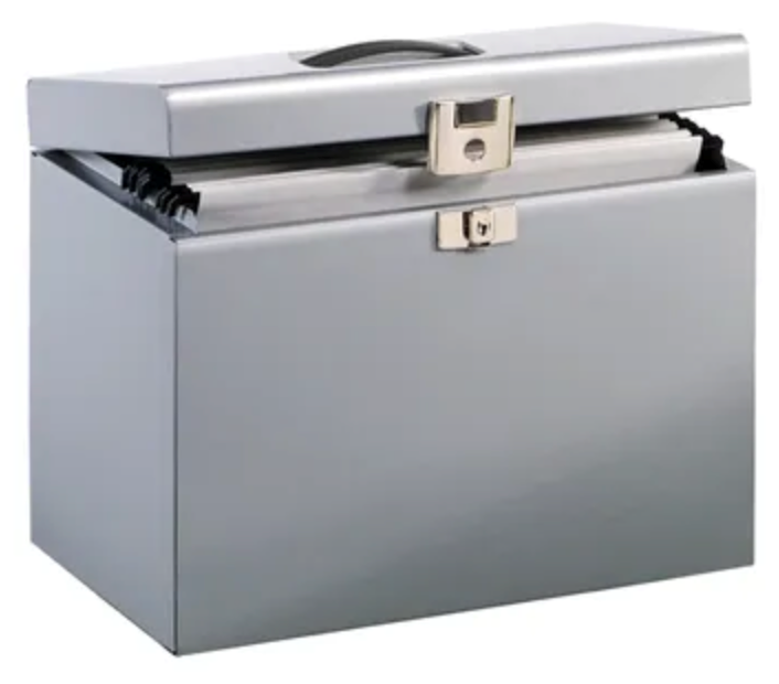 Metal Box File A4 Lockable 290 x 370 x 230mm Silver