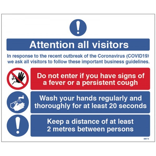 Coronavirus Attention all Visitors (No distance stated)
