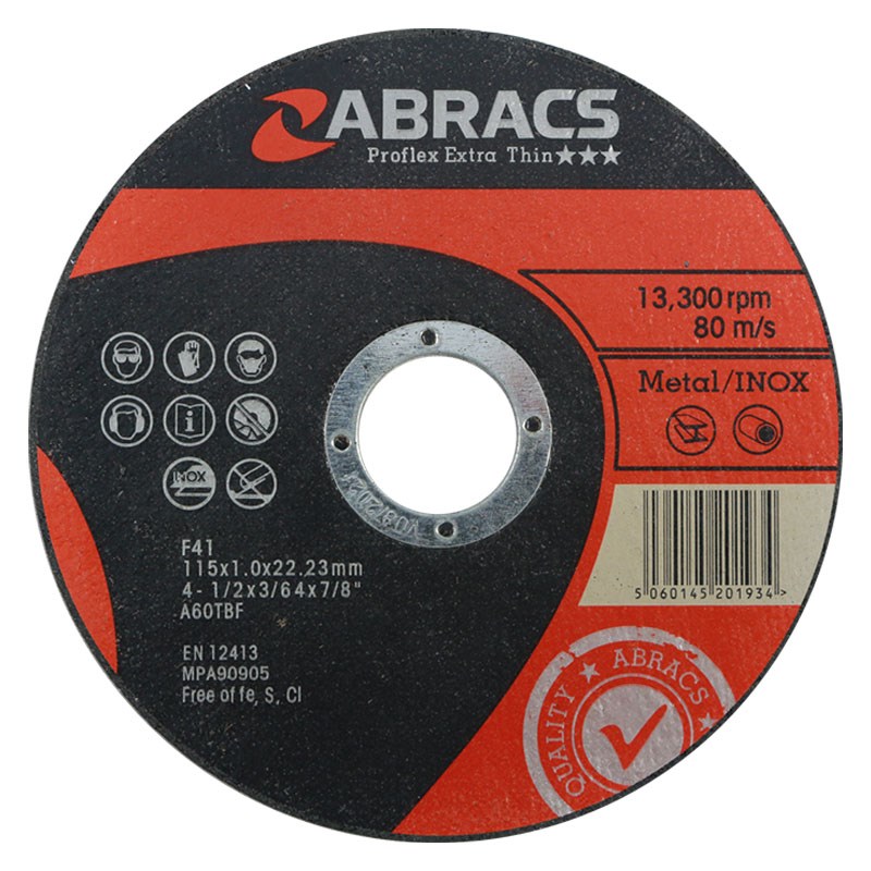 115 1.0 x 22mm Flat INTOX Extra Thin Cutting Disc PROFLEX A60TBF Max RPM 13,300