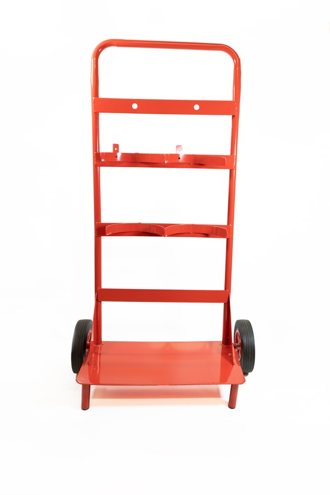 Double Fire Extinguisher Trolley with Bell Fitted