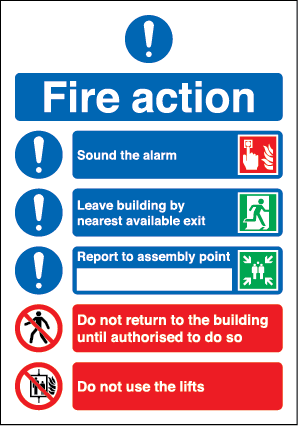 Fire Action Sign (symbolised)