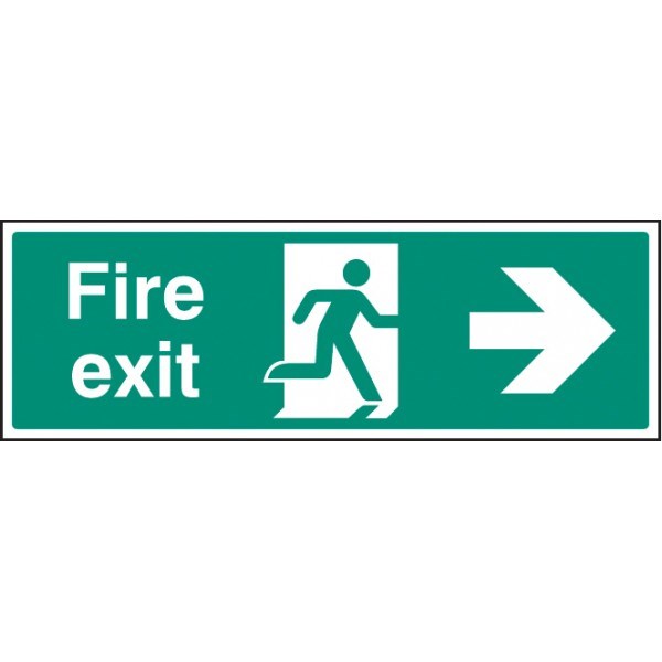 Fire Exit - Right Arrow Safety Sign