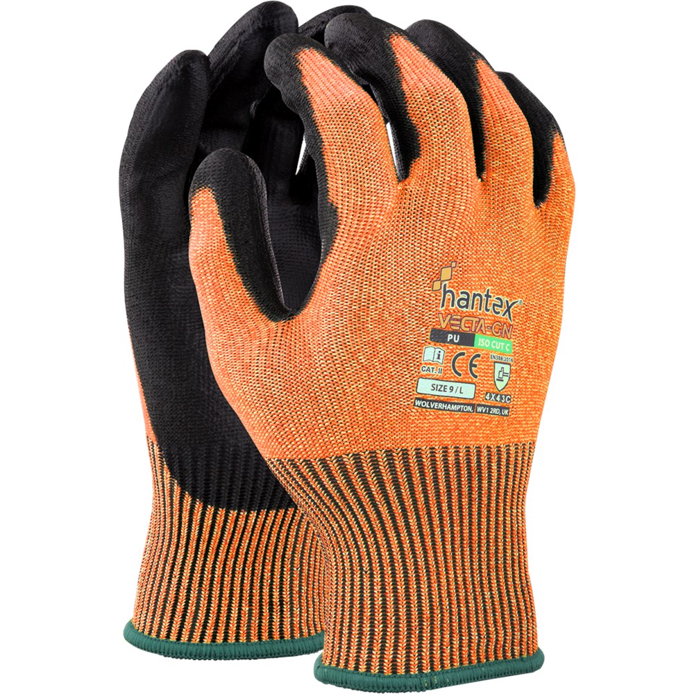 Cut Resistant Grade C Gloves with PU Coated Palm (4X43C)