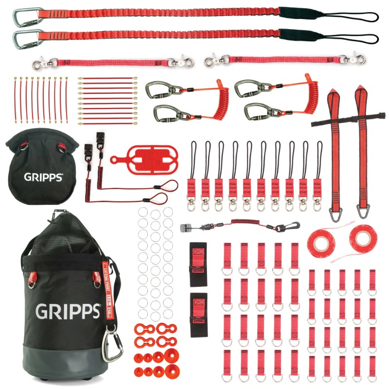 GRIPPS® 60-Tool Tether Kit With Bull Bag And Bolt-Safe Pouch