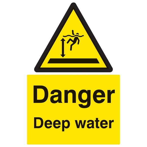 Danger Deep Water Safety Sign (Portrait)