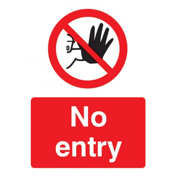 No Entry Safety Sign (Portrait)