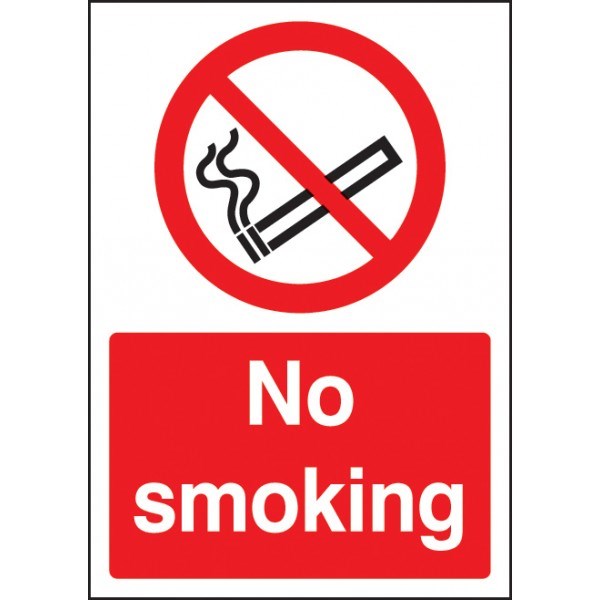 A4 No Smoking Safety Sign