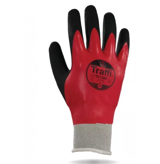 Traffi Adept-FC-Red Fully Coated Foam Nitrile Glove