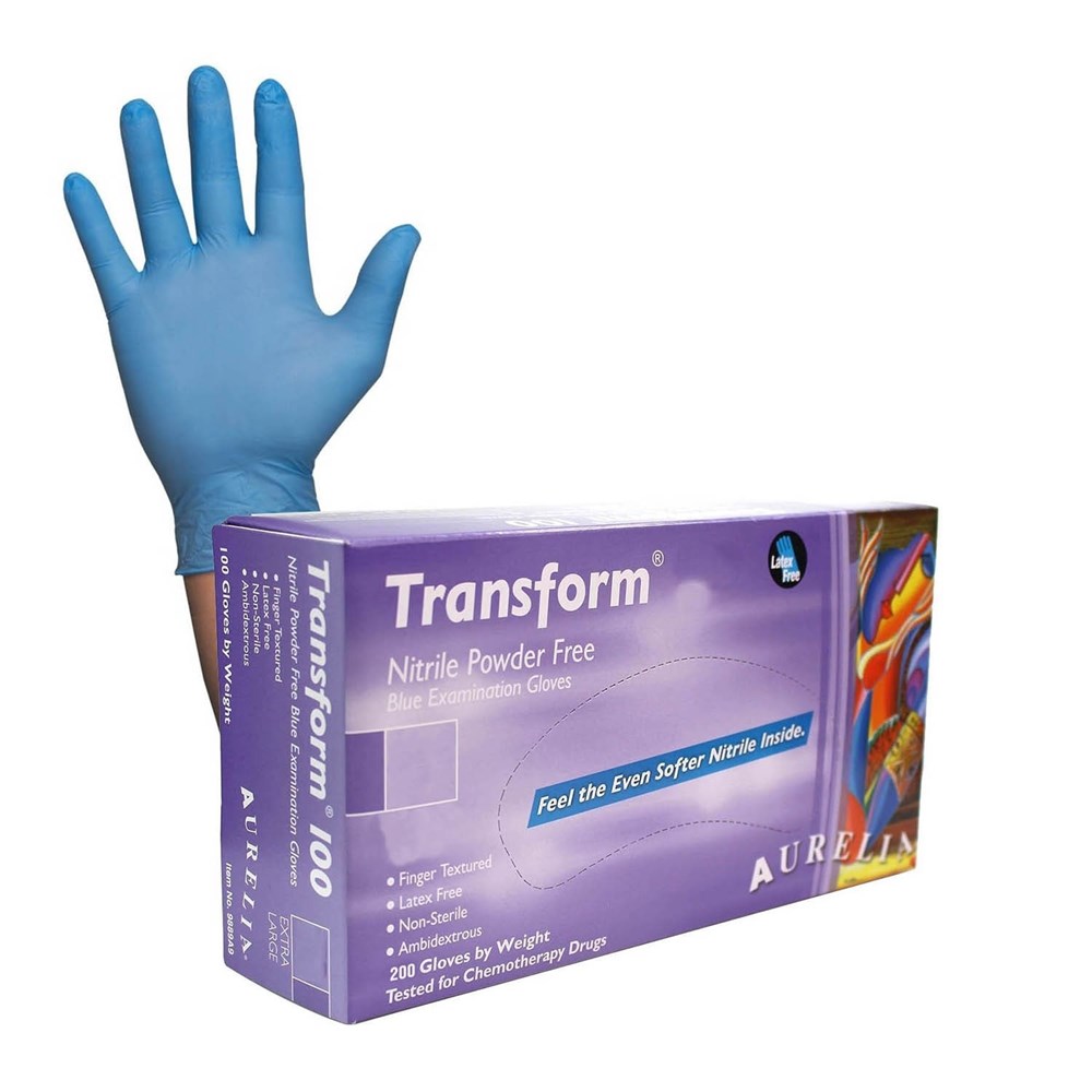 Mitie - Transform Nitrile Gloves - Blue - Box of 100