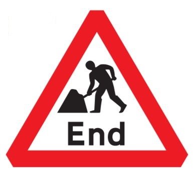 Men at Work End Triangle Sign