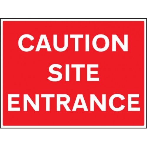 Caution Site Entrance Rectangular Sign