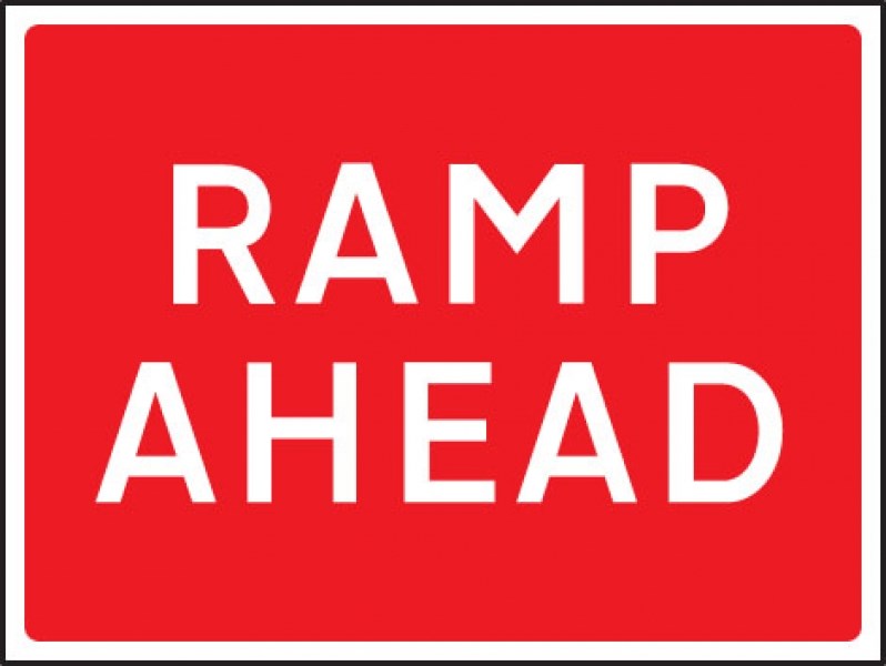 Ramp Ahead Rectangular Traffic Sign