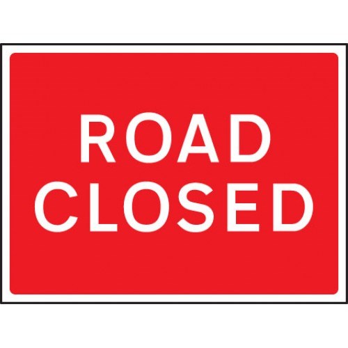 Road Closed Rectangular Sign