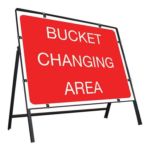 Bucket change area Rectangular Sign